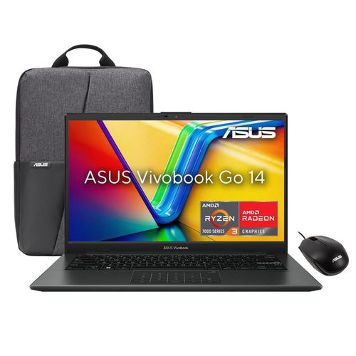 Laptop Asus VivoBook Go 14 AMD Ryzen 3 8GB RAM 512GB SSD Negra