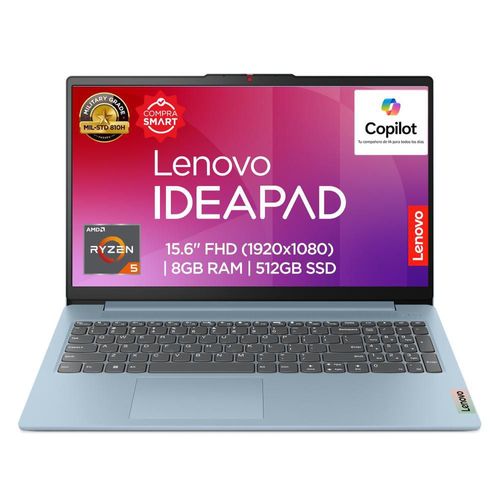 Laptop Lenovo Ideapad Slim 3 15ABR8 15.6" FHD AMD Ryzen 5 8GB RAM 512GB SSD