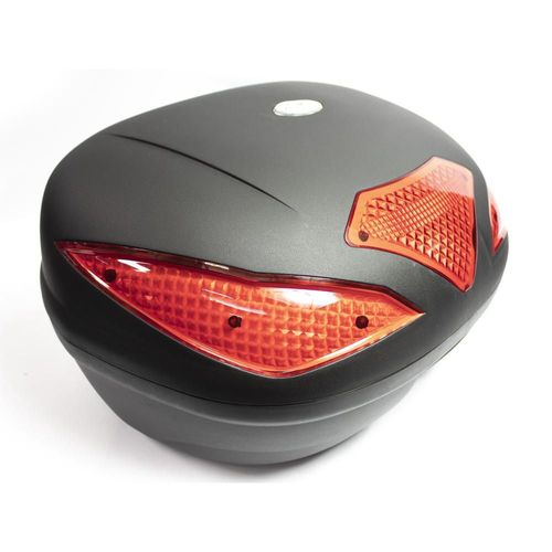 Caja maletero para moto 43 litros con parrilla 2 cascos
