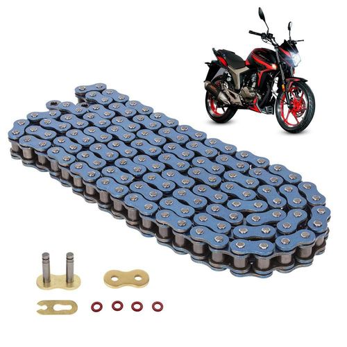 Cadena reforzada o-ring profesional moto 428hpox136l azul