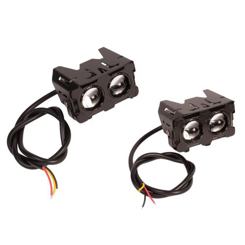 Faros auxiliares para motocicleta rectangular mini con base luz blanca amarillo