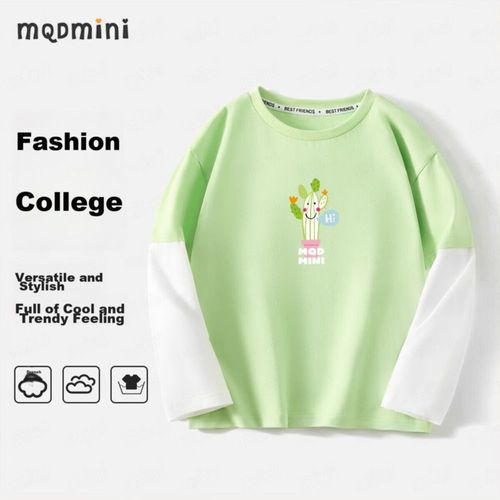 Playera Manga Larga Mqdmini Verde Para Niña