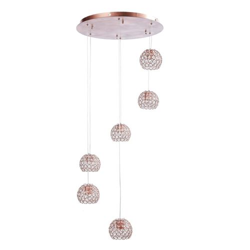 Candil Globo de 6 luces cristal cortado High Quality k9 de Alto Brillo
