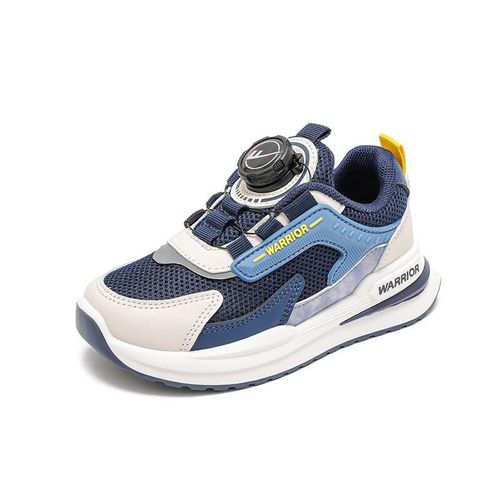 Tenis Warrior Wz(Cl)-0521 Azul Beige Para Niño Y Niña