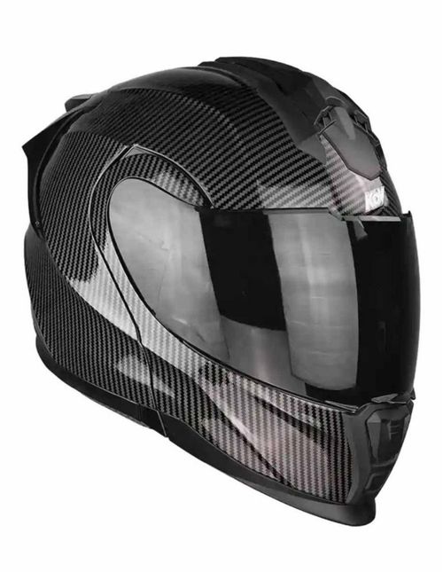 Casco Abatible De Moto Kov Apex Carbon Negro Mate Dot