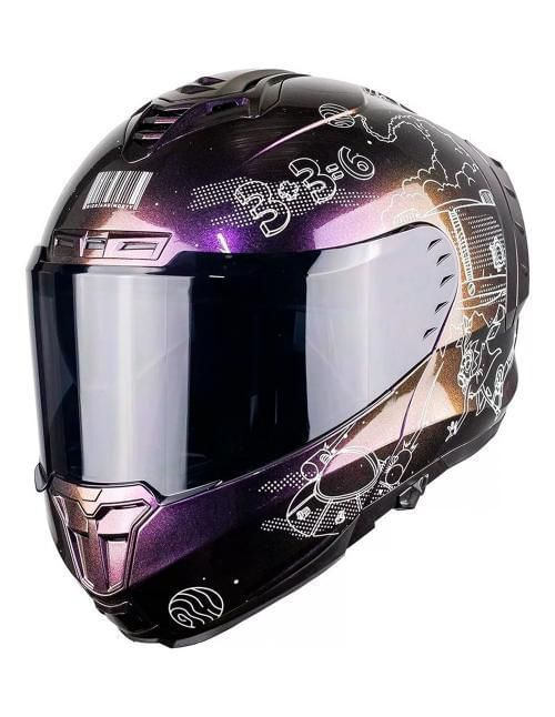 Casco Abatible Kov Snow Rick & Morty Morado