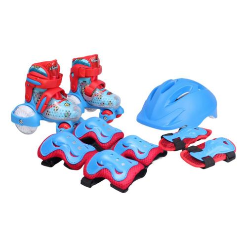 Patines entrenadores infantiles con equipo de protecciones y luces led modelo Comic