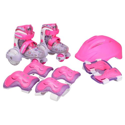 Patines infantiles entrenadores ajustables con set de protecciones