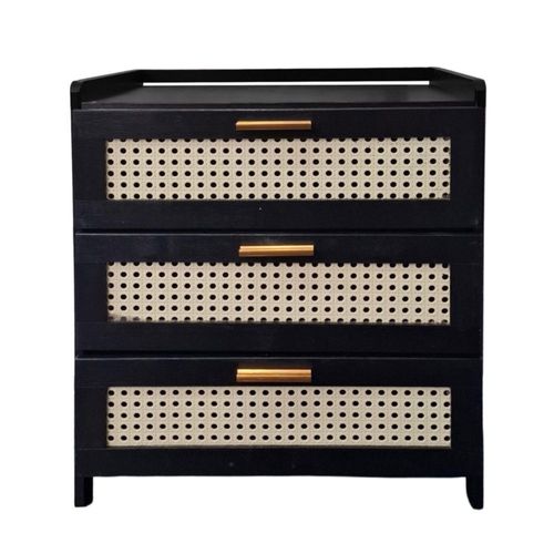 Buro para Recamara Mesa Auxiliar 3 Cajones de Almacenamiento para Dormitorio Mesita de noche Nox