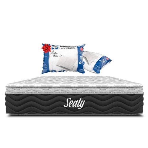 Colchón Sealy Matrimonial Auren Evolution + 2 Almohadas Active