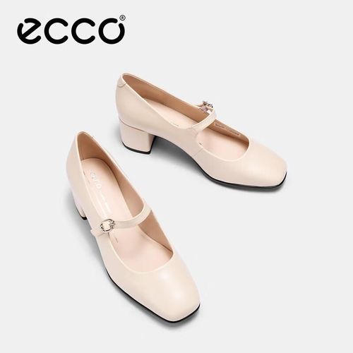 Zapatos ECCO   tacón chunky alto beige para mujer