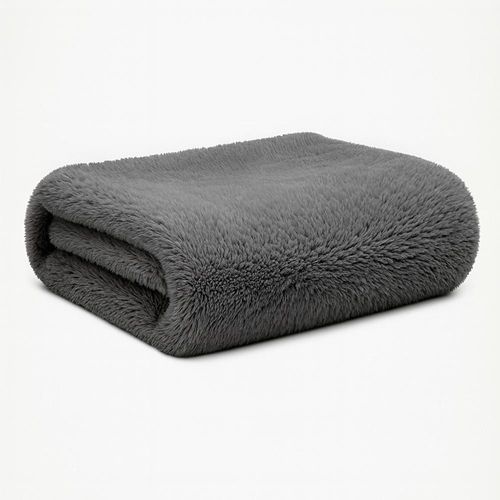 Cobija Afelpada de 129 * 189 cm Blulander, Color Gris Oscuro, para Cama o Sofá, Manta Ultrasuave, Esponjosa y Transpirable, Calidad Premium
