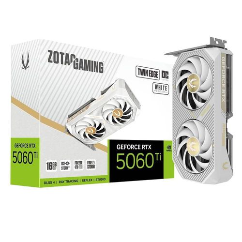 Tarjeta de video zotac gaming geforce rtx 5060 ti twin edge oc white edition 16g