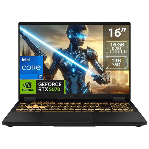 Laptop Gamer ASUS TUF F16: Intel Core i7 14650HX, RAM 16GB DDR5, SSD 1TB, Pantalla de 16", NVIDIA GeForce RTX 5070 8GB GDDR7, S.O. Windows 11 Home