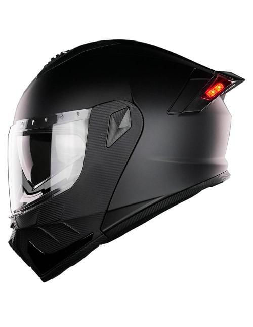 Casco Kov Turbo Negro Mate Con Luz Led Abatible Para Moto