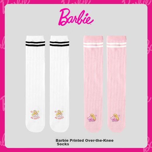 Calcetines BARBIE por encima de la rodilla algodón delgado para niña