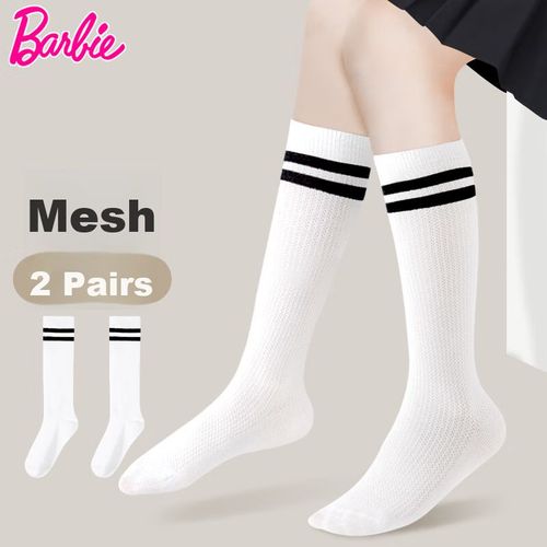 Calcetines BARBIE media pantorrilla algodón Blanco y Negro transpirable unisex