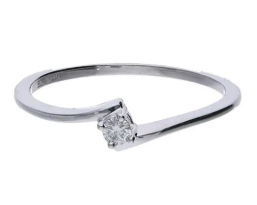 SOLITARIO DE ORO BLANCO 14K CON 7PTS DE DIAMANTE