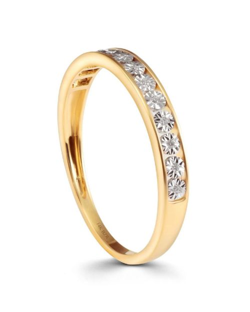CHURUMBELA DE ORO AMARILLO DE 14K CON 3PTS DE DIAMANTE TALLA 9