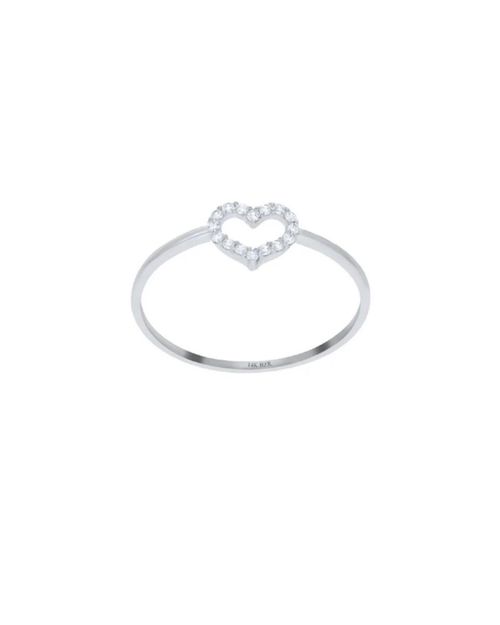 ANILLO DE ORO BLANCO 14K CON ZIRCONIAS