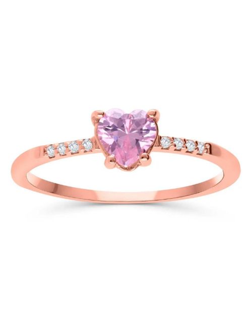 Anillo de promesa oro rosa con zirconias FONJ-P7