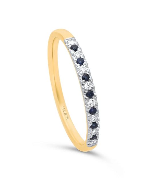 Churumbela Oro 14K Con 15 Pts Diamante Y Zafiro  SKR15238-15YS