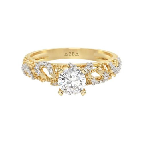 Anillo Compromiso Oro 10k Vintage Thin Abba Joyas