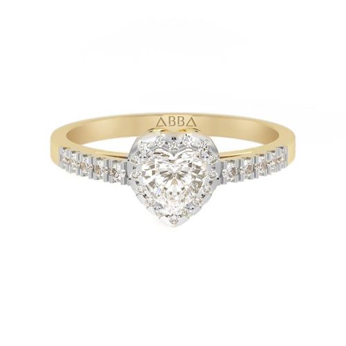 Anillo Compromiso Corazón Latido 10k Oro Abba Joyas