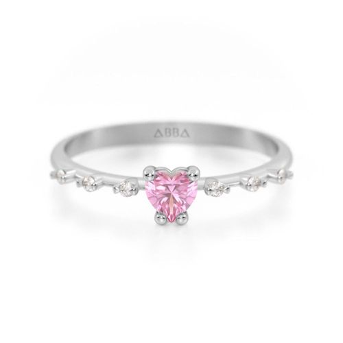 Anillo de Promesa Dalia Sakura 10k Oro Blanco Abba Joyas
