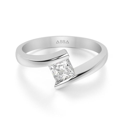 Anillo de Compromiso Zuri 10k Oro Blanco Abba Joyas