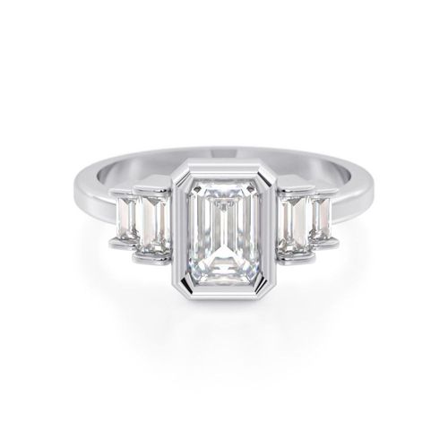 Anillo de Compromiso Evelyn 10k Oro Blanco Abba Joyas