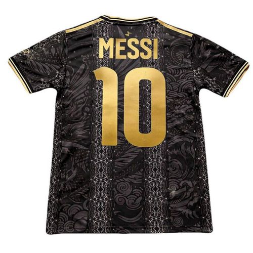 Increible! Jersey Playera Leo Lio M. 10 GOAT Pulga Edicion Especial Albiceleste Black Sun Gold