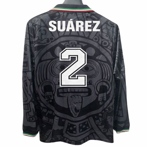 Increible! Jersey Playera Emperador Claudio Suarez 2 Edicion Especial Calendario Azteca 1998 Negra Manga Larga