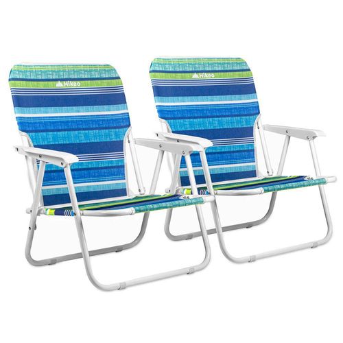 Silla Plegable Para Playa Portátil con Reposabrazos (2 Piezas)