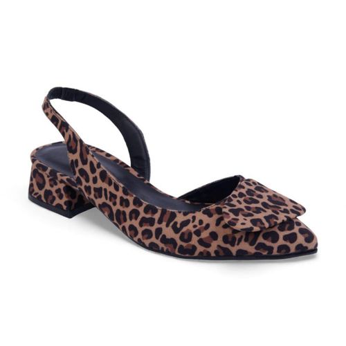 Zapatilla De Tacón Bajo Animal Print Para Dama Destalonada Con Pulsera Ajustable Diseño Elegante Y Moderno Para Uso Diario 291-44