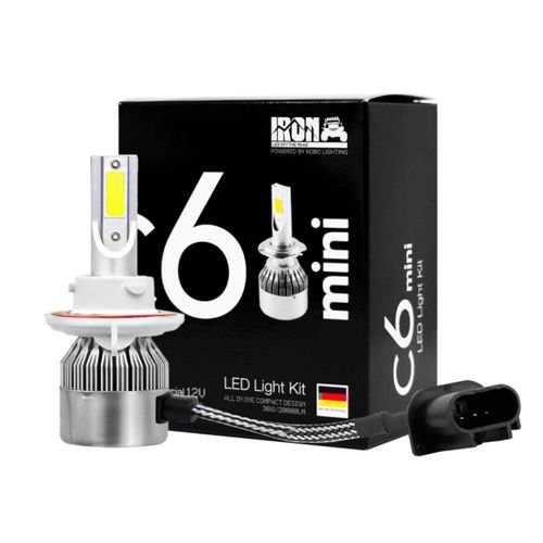 Kit foco LED C6 MINI IRON LED 20.000 LM LED COB 35W Para luces Altas Bajas y Auxiliares Niebla Neblineros (BILED y Simples) Para Auto