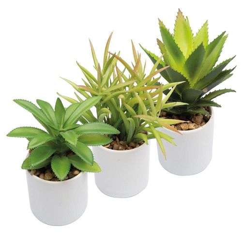 Paquete de 3 plantas pequeñas artificiales decoracion hogar