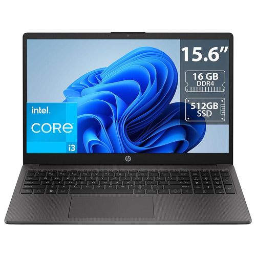 Laptop HP 250 G10: Intel Core i3 N305 (hasta 3.8 Ghz), RAM 16GB DDR4, SSD 512GB, Pantalla de 15.6" LED HD, Video UHD Graphics, S.O. Windows 11 Home.