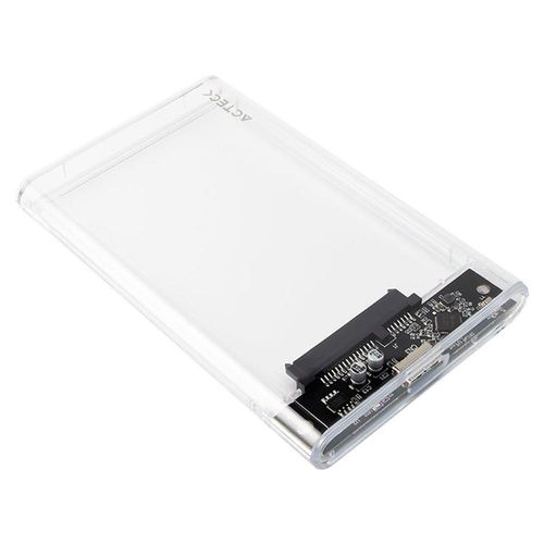 Case enclosure acteck armor clear hc430 5 gbps sata 2.5 usb blanco