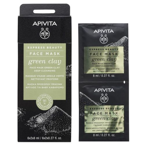 Apivita Mascarilla facial de arcilla verde limpieza profunda 2 x 8 ml