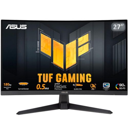 Monitor curvo gamer 27 asus tuf 0.5ms 180hz qhd va freesync