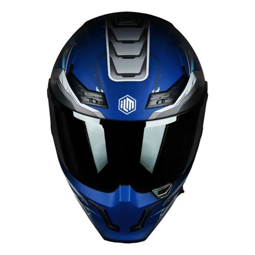 Casco Moto ILM Vendetta Cyborg Azul MF509 ECE 22.06 Doble Visor Rider One
