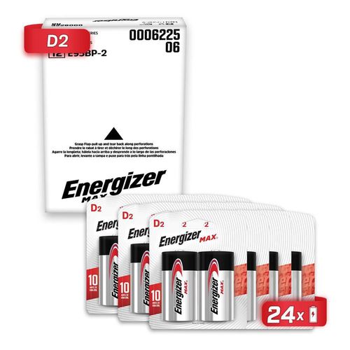 Pila energizer max d alcalina blister 24 unidades