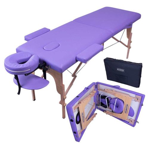 Cama Masaje Terapia Plegable Portátil Resistente 150 kg Morado