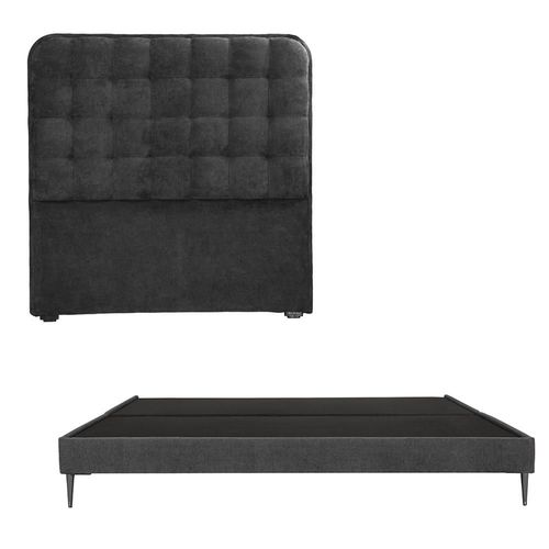 Cabecera King Size Rogga Creta+ Base Cama Slim Gris Carbon RHG