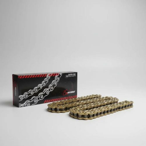Set de 2 Cadenas Reforzadas Macuro 428H-126 Gold para Moto – Color Dorado