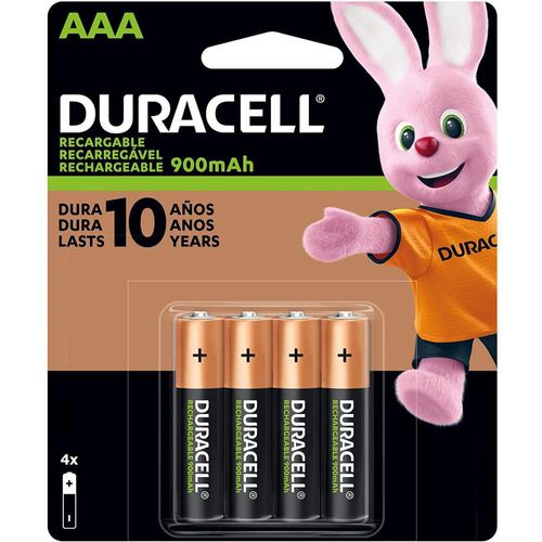 Pila duracell recargable aaa con 4 piezas 1.2v