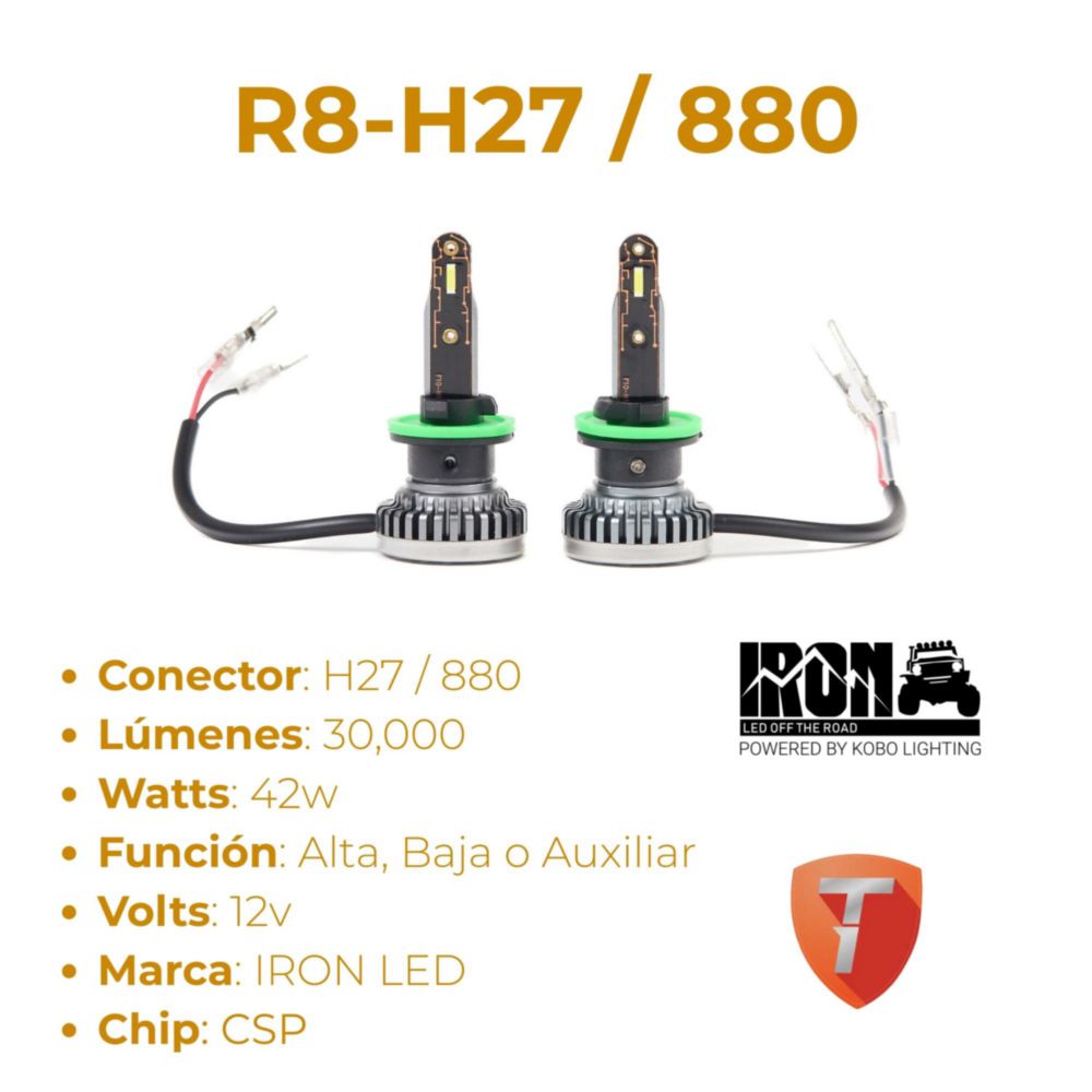 Kit foco LED R8 IRON LED Chip CSP 30.000 LM LED COB 42W Para luces ...