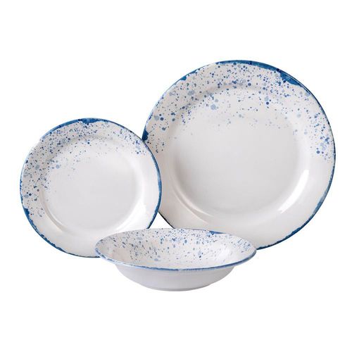 Vajilla Santa Anita Blue Dots de Porcelana 18 Piezas