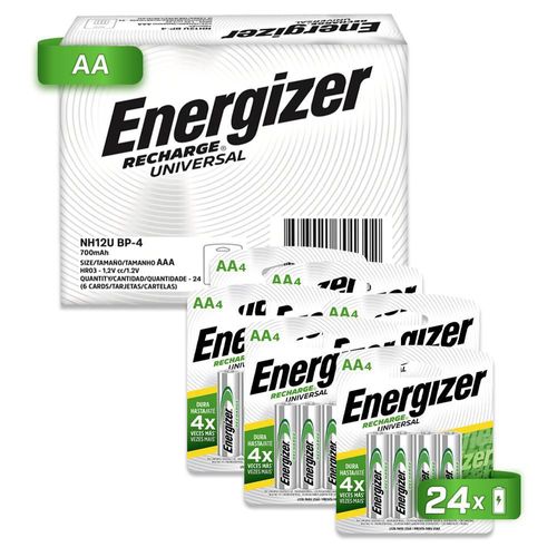 Pilas recargables energizer aa 2000 mah blister 24 unidades